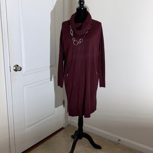 Burgundy sweater dress size L